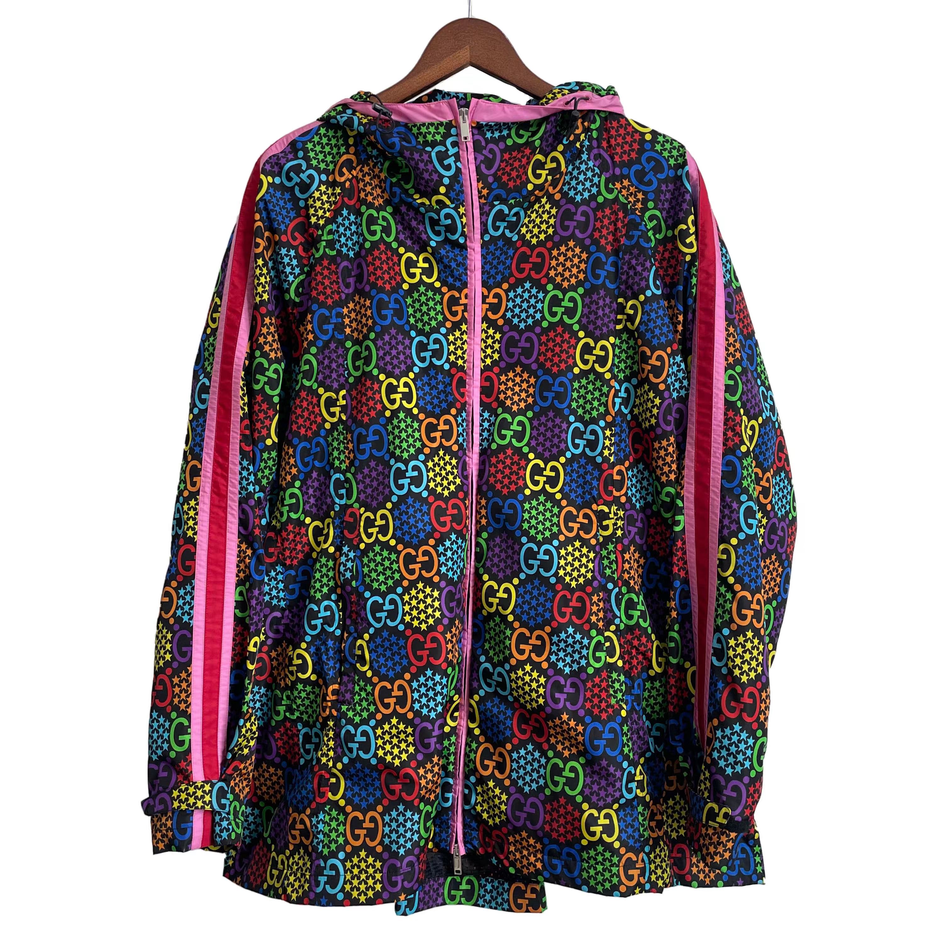 99新 GUCCI/古驰 青奢荟/m码/中长时尚彩色满老花外套//////45248