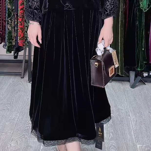 中老年桑蚕丝CD033半身裙遮肉百搭妈妈款