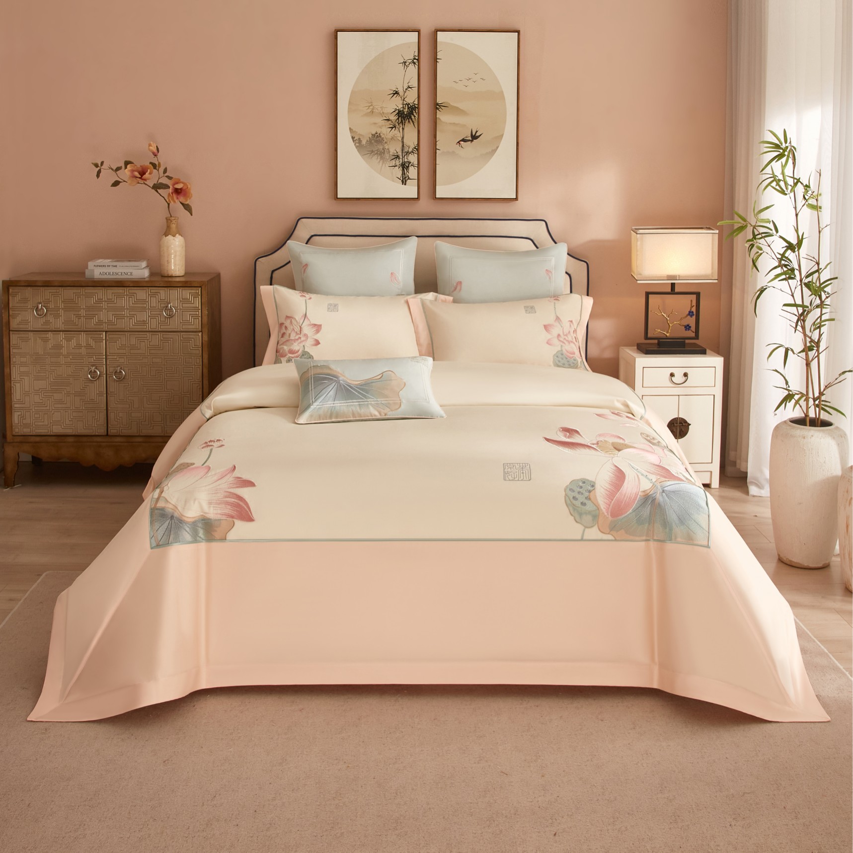 【醉兰陵】高端新款居家全棉长绒棉精工高档绣花四件套