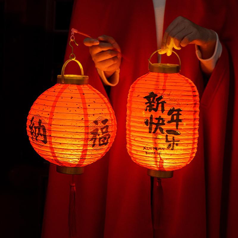 春节2024新款灯笼儿童手提发光花灯幼儿园中国风新年古装汉服宫灯
