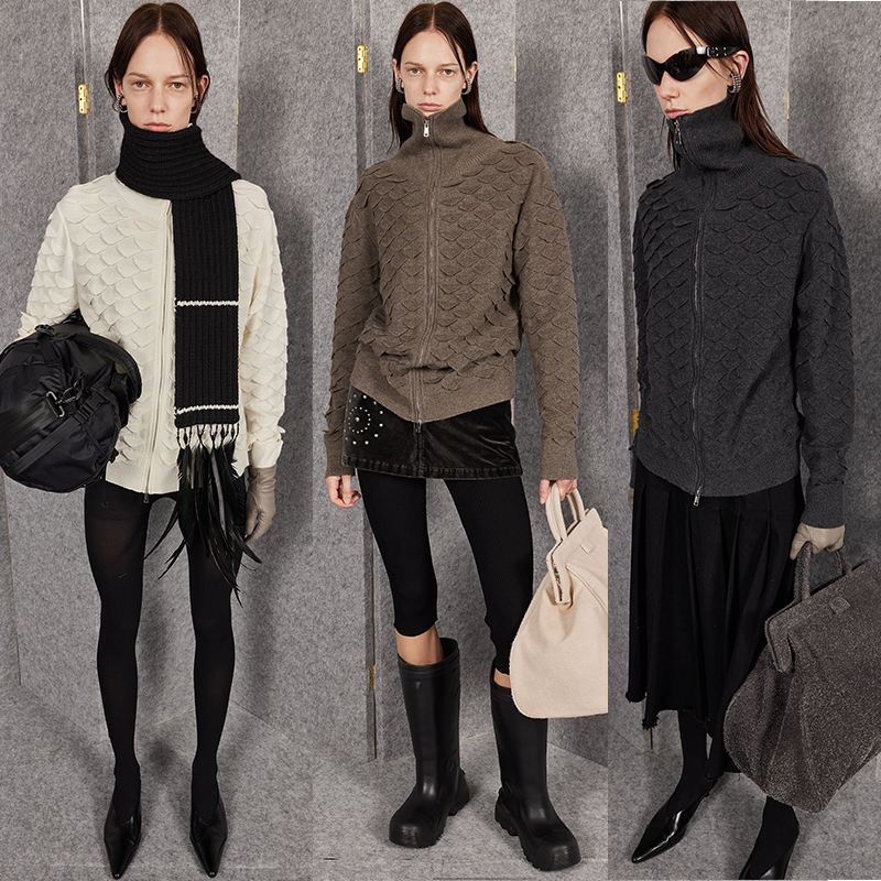 WEARABLE EVENT鱼鳞开衫 Fish scalewool cardigan