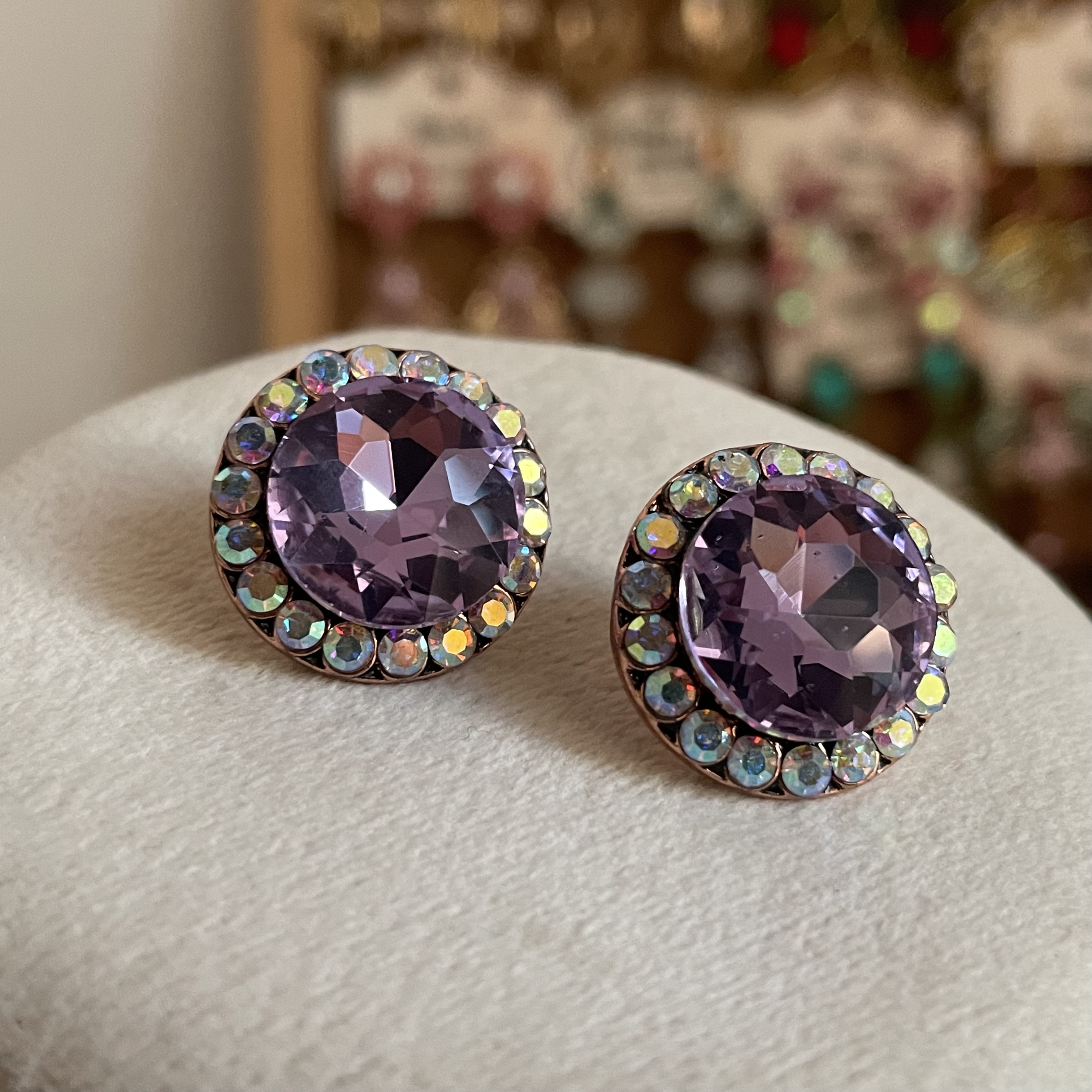 铜合金合成锆石耳饰 2025莱茵蓝色轻奢镶嵌大气气质设计师耳钉