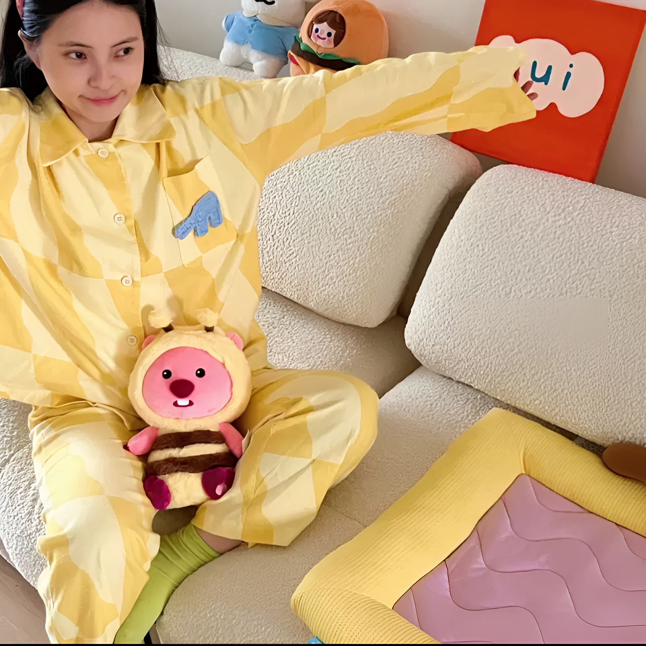 贝蕾丝【野家大象出走】磨毛棉可外穿宽松时尚睡衣女套装居家服