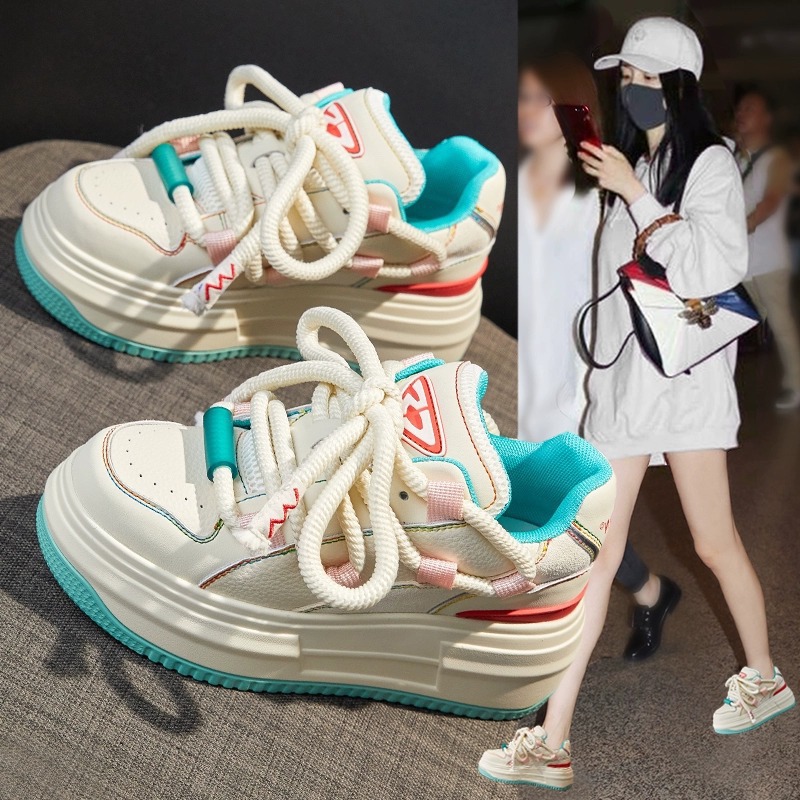 回力潮品秋冬季内增高小白鞋女2023新款厚底松糕小个子运动板鞋面