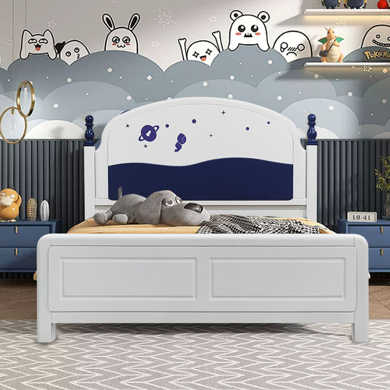 2023新款全实木经济儿童床男孩女孩床1米5美式储物青少年双人床