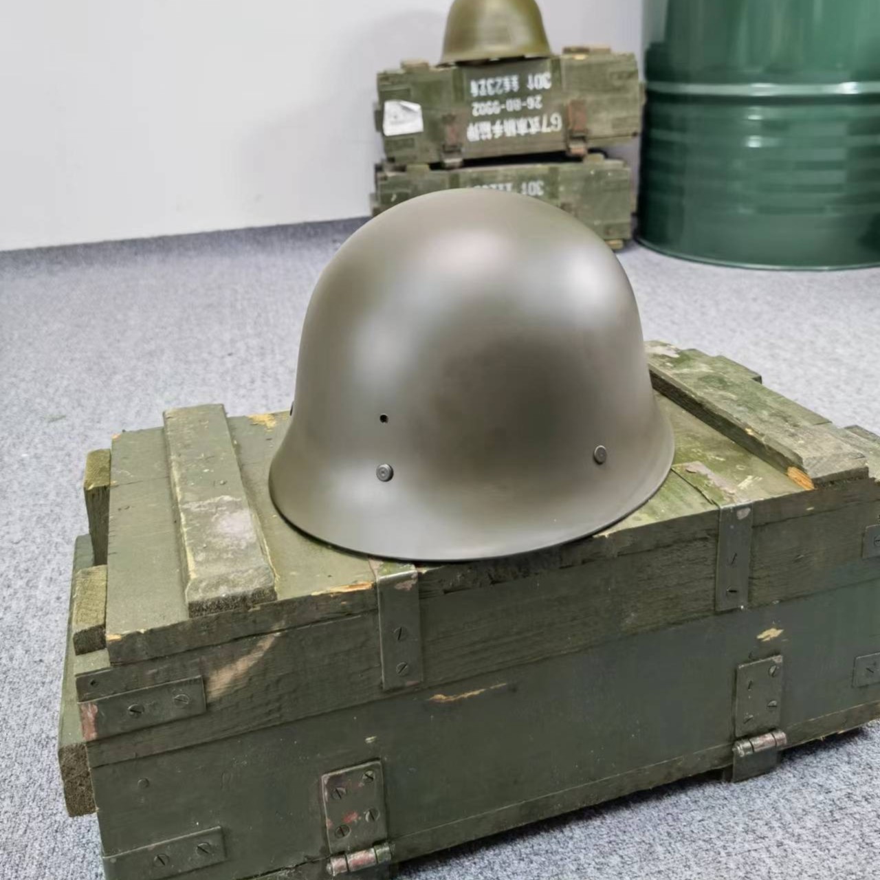 刘班长推荐经典复古怀旧老货80钢盔金属头盔帽子防撞保护安全帽