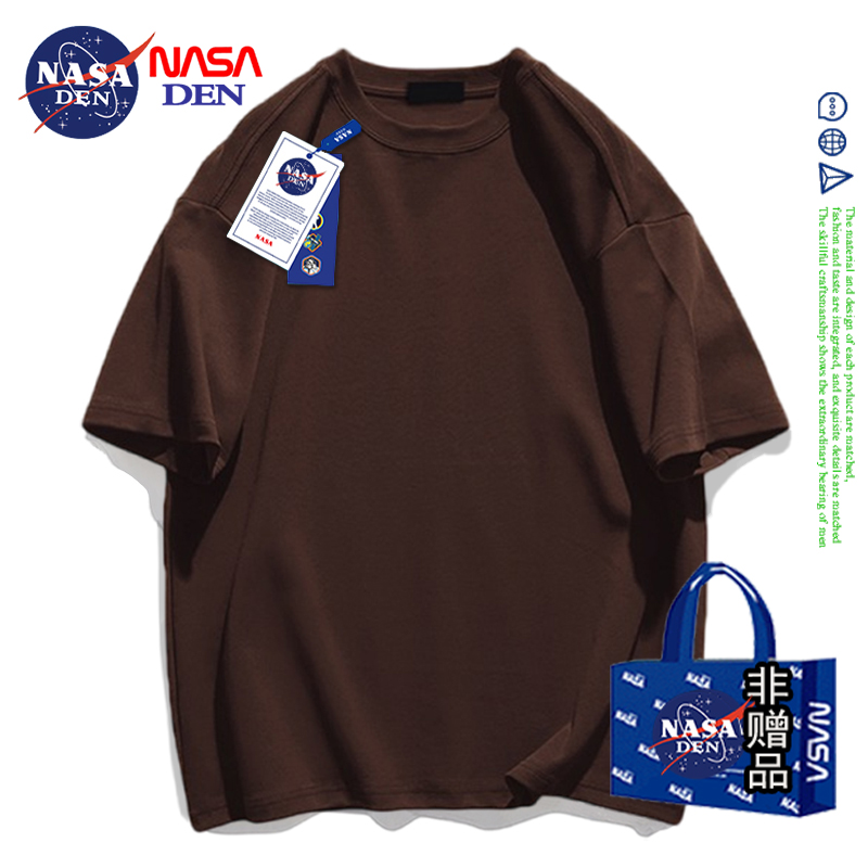 NASA联名夏季纯棉短袖t恤透气百搭圆领半袖休闲运动男女同款上衣