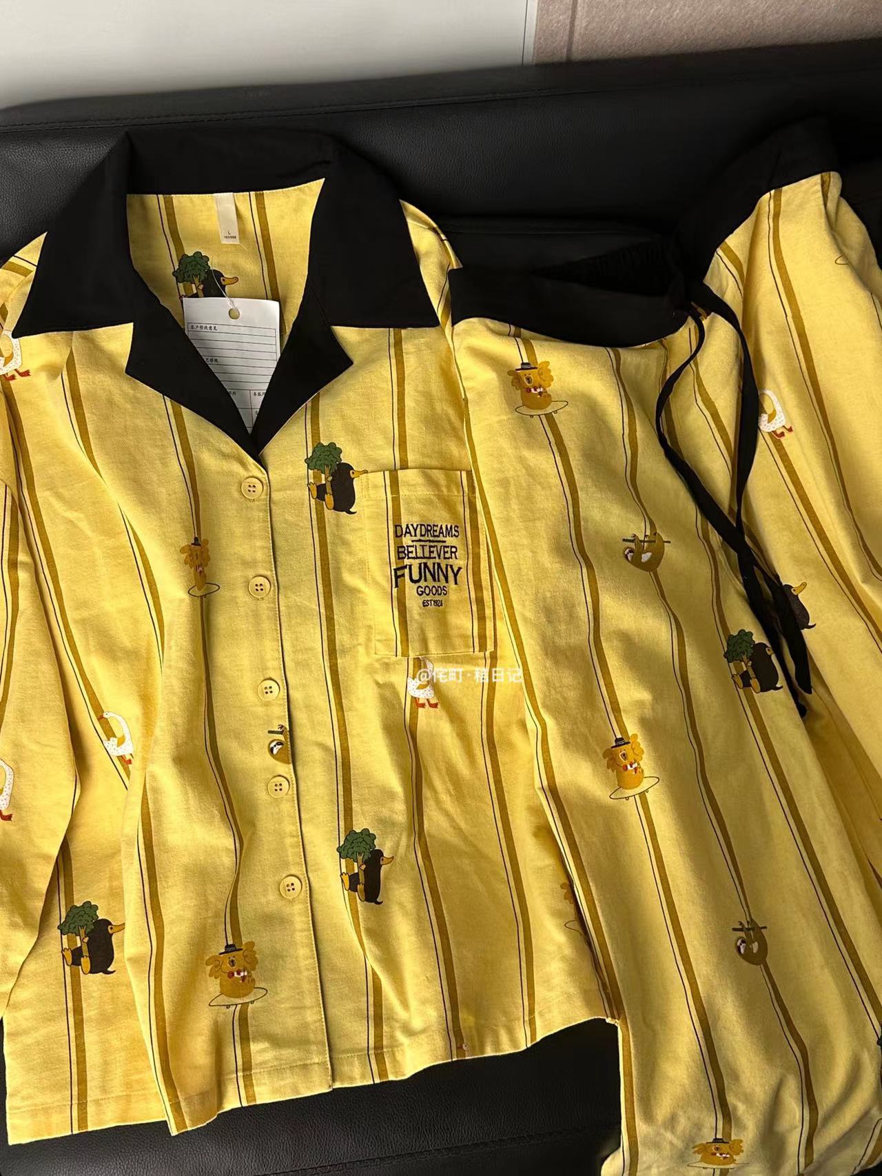 野SP-【神奇动物】长袖长裤 新款潮牌可外微磨毛棉质居家睡衣服装