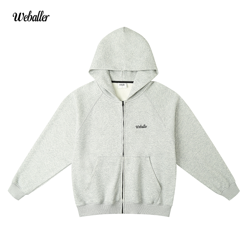 WEBALLER秋冬季奥粒绒拉链连帽投篮卫衣保暖美式帽衫舒适加厚