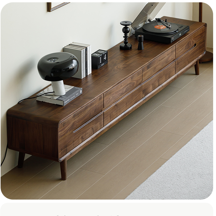 北美黑胡桃木实木电视柜储物柜客厅纯实木极简家用原木简约现代