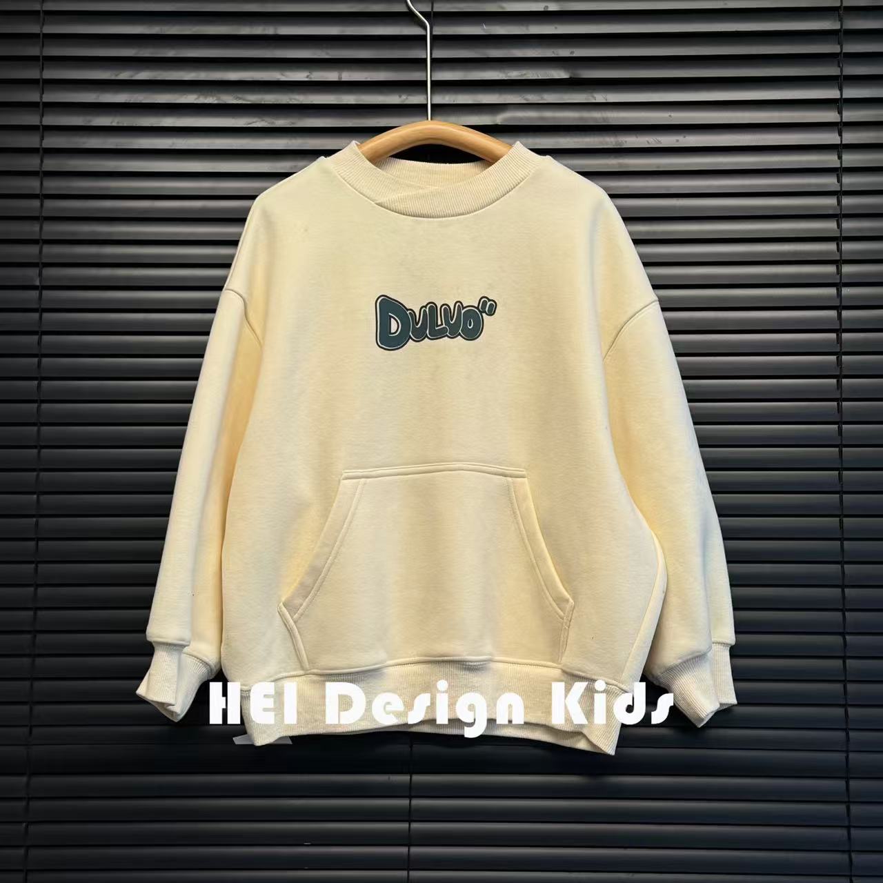 时尚百搭设计师款加绒加厚印花针织卫衣中大童亲子 7W21