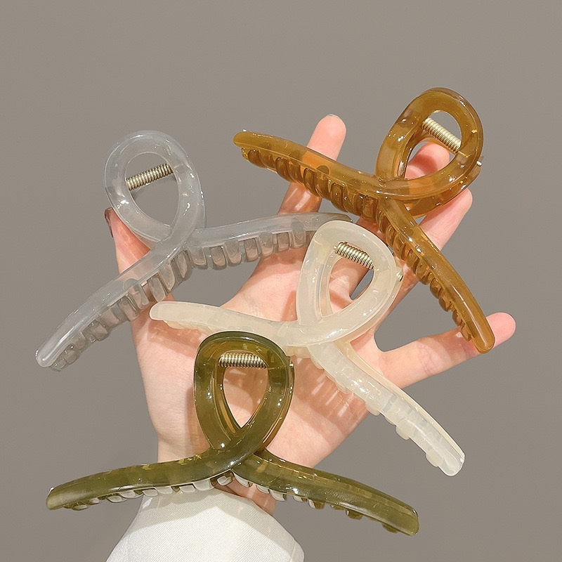 亚克力气质女后脑勺气质磨砂抓夹网红高端鲨鱼夹子头饰简约发卡子