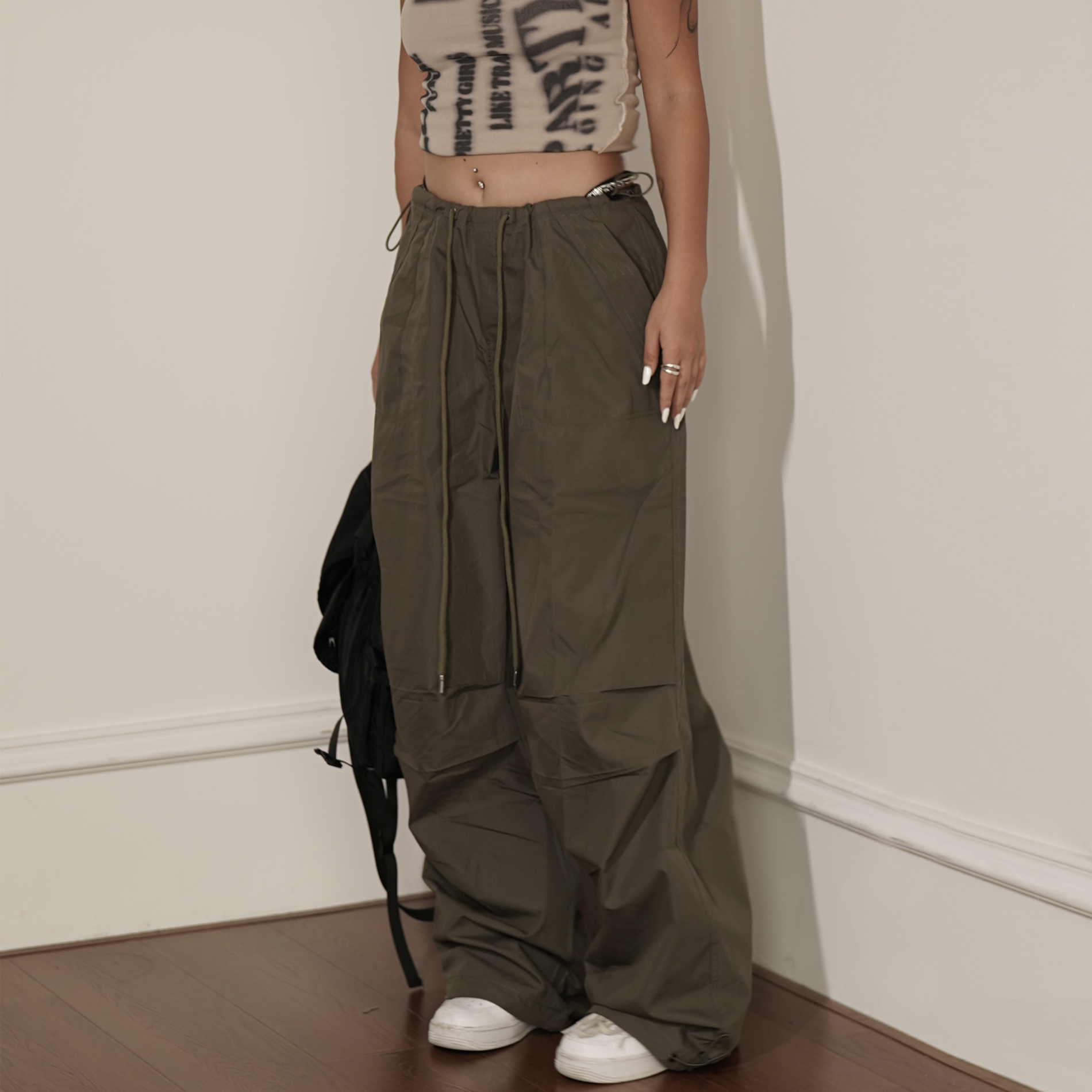 【达人专属】夏季抽绳速干束脚工装裤裤子宽松休闲裤健身舞蹈穿搭