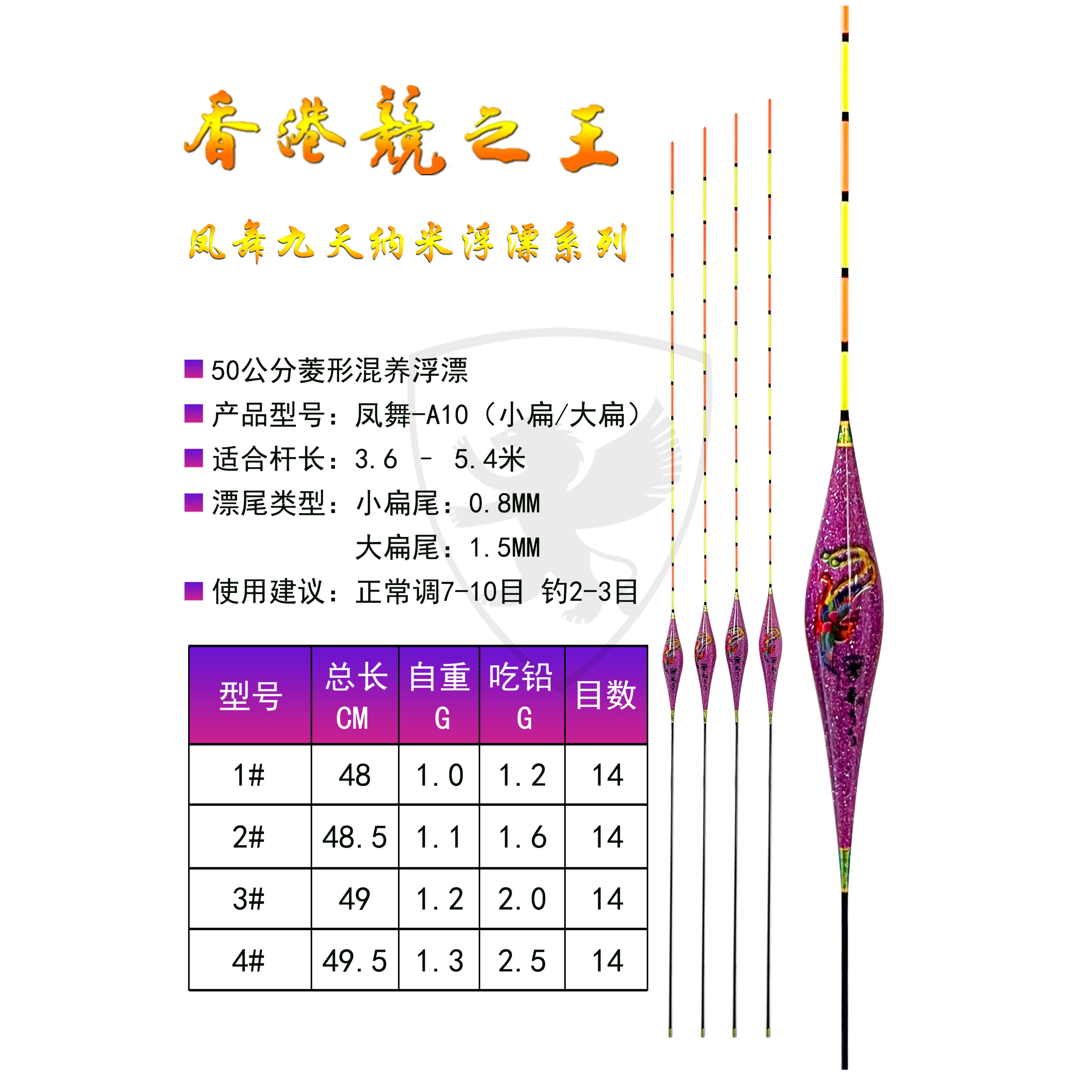 FL 凤舞系列A10 大扁尾 全能型 混养纳米浮漂 线上款 竞之王
