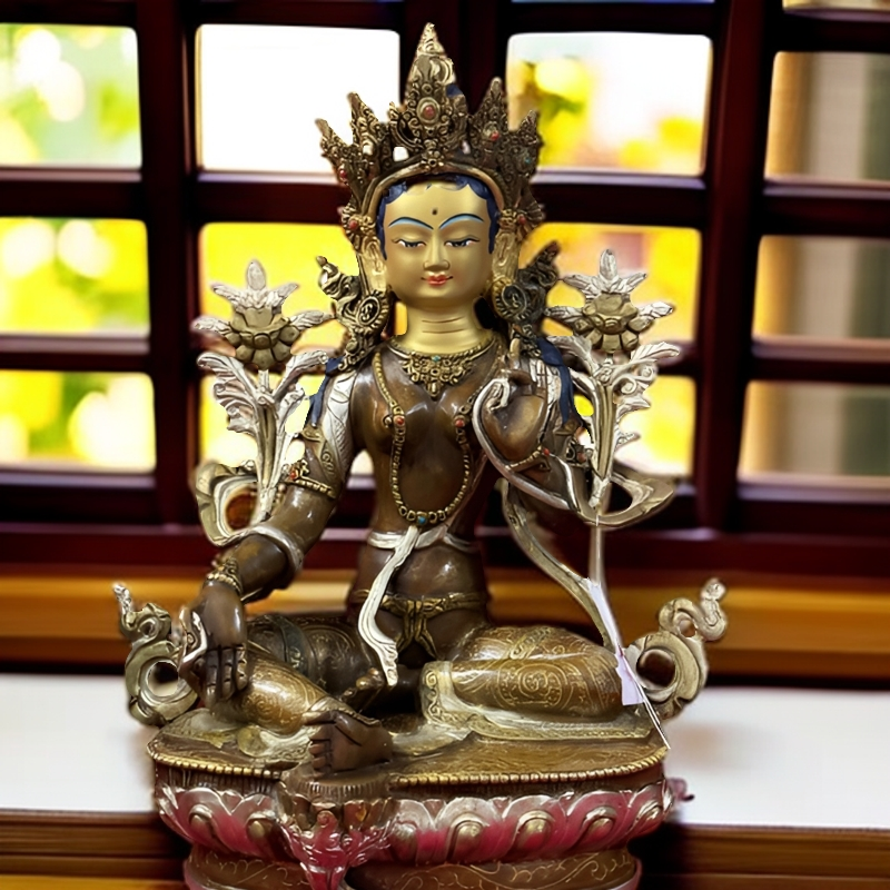 绿度母｜古法纯铜手工打造 传世铜像