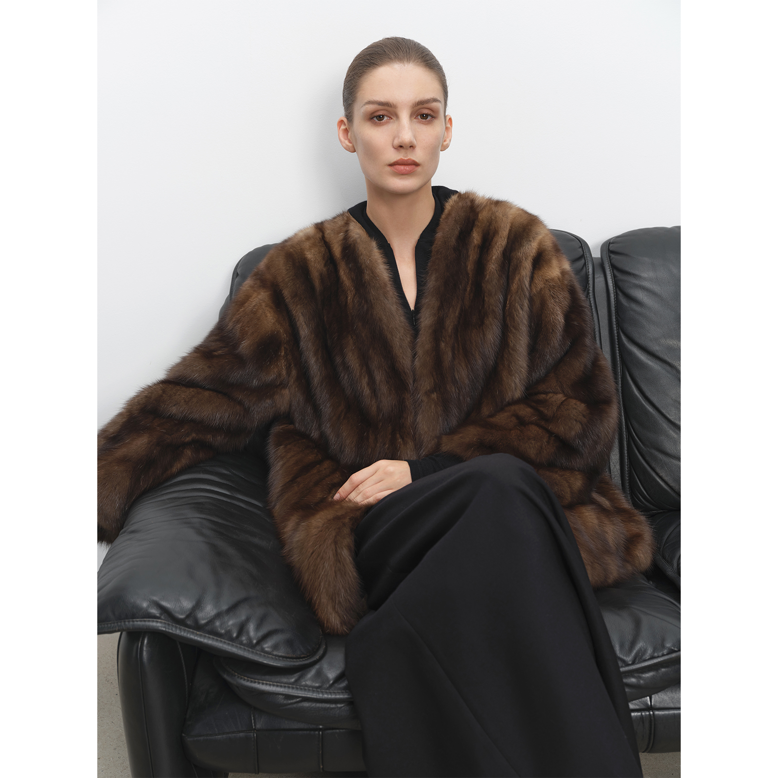 MSBEAST俄罗斯满天星紫貂古着系列 V领全抽水貂外套丨传世佳作