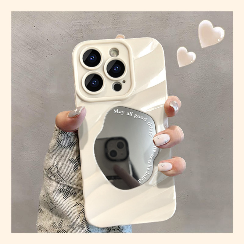 KEBENA水波纹镜子苹果15手机壳iphone14promax防摔12/11全包13pro