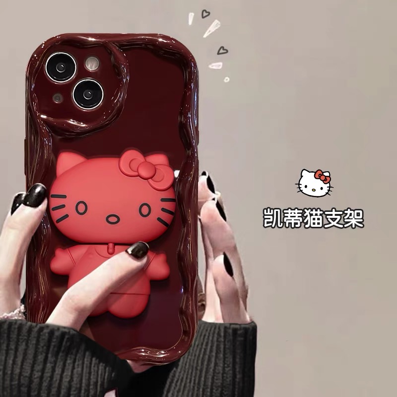 KEBENA凯蒂猫补妆镜苹果15promax手机壳iphone小米14vivo华为oppo