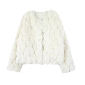 BSIEE/本涩毛毛外套女商场同款时尚百搭气质冬季新品保暖纯色上衣