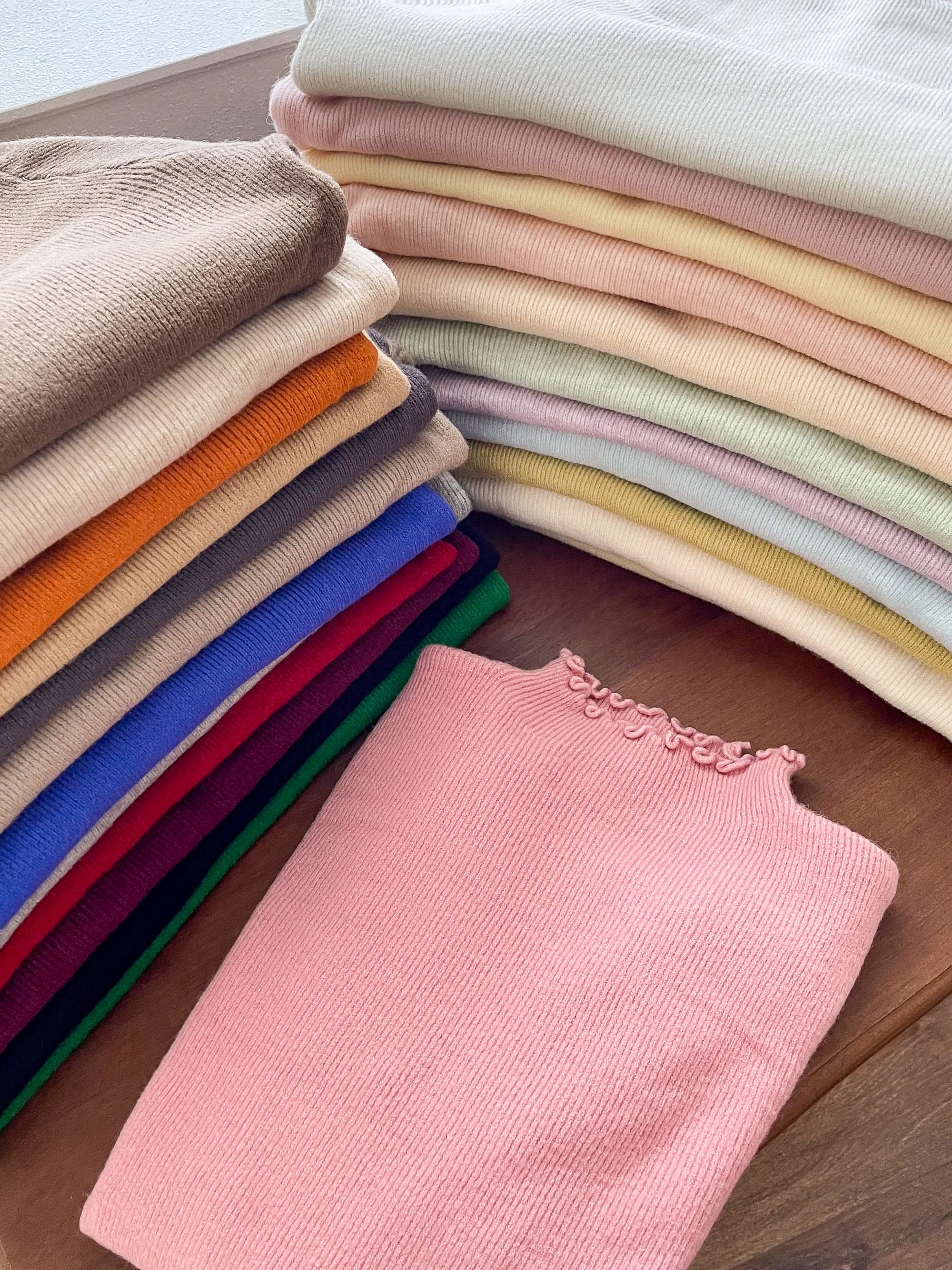 【花边领 】2025秋冬打底衫糖果色毛衣针织衫韩版显瘦软糯上衣内搭