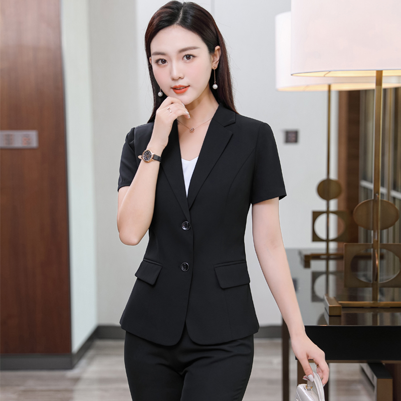短袖职业装女装套装西装外套女酒店ol正装夏季薄款女士工作服
