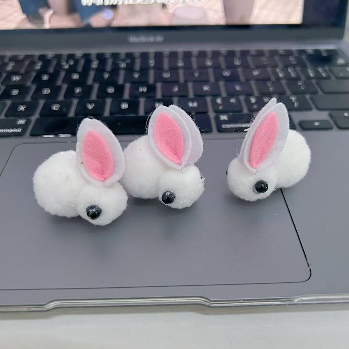 【含烟专属宠粉福利】毛绒小兔子4.5cm白色粉色可爱兔子花灯材料