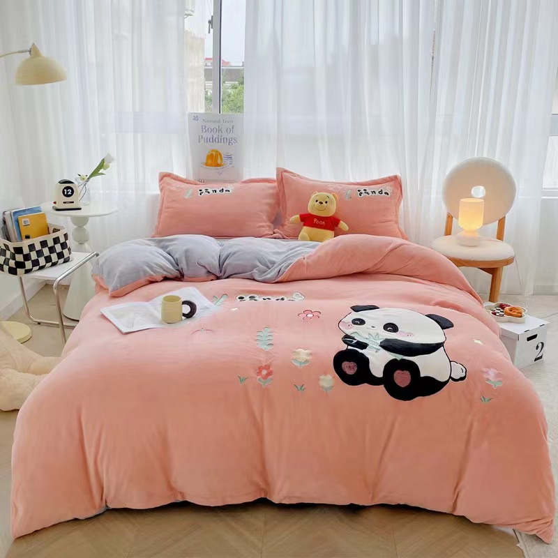 【方叶家纺】2025新款毛巾绣贴布绣牛奶绒四件套--918