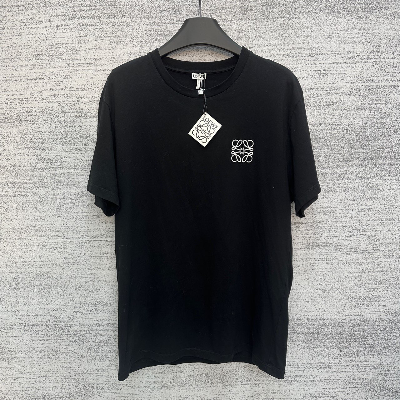 99新 LOEWE/罗意威 W108336/宽松黑色短袖T恤/尺码S/