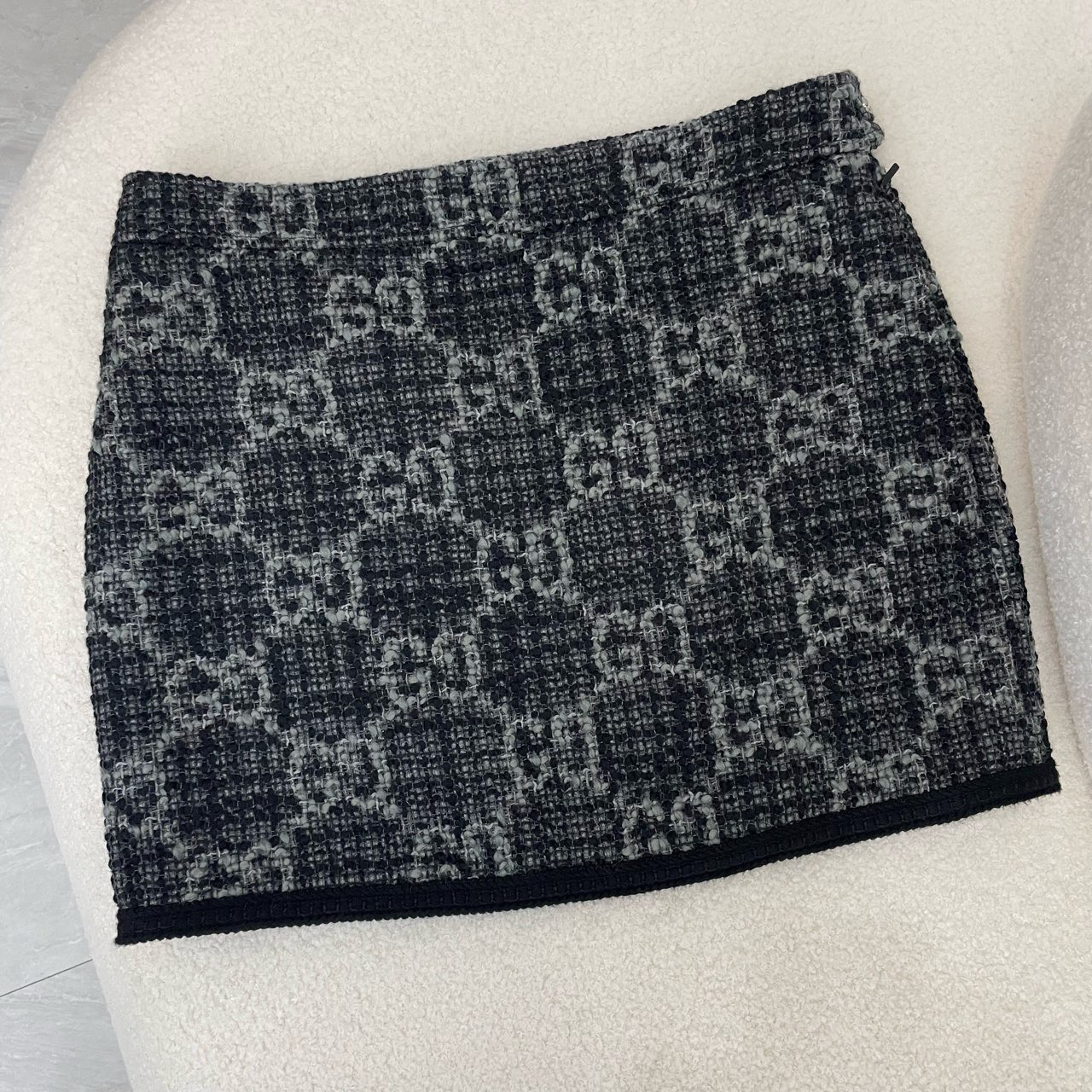99新 GUCCI/古驰 W108908/粗花呢短裙/尺码44/
