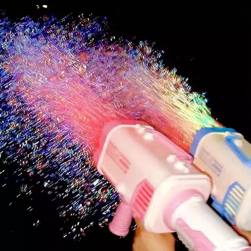 火箭筒泡泡机64/32孔加特林款灯光手持半自动网红爆款男女孩玩具