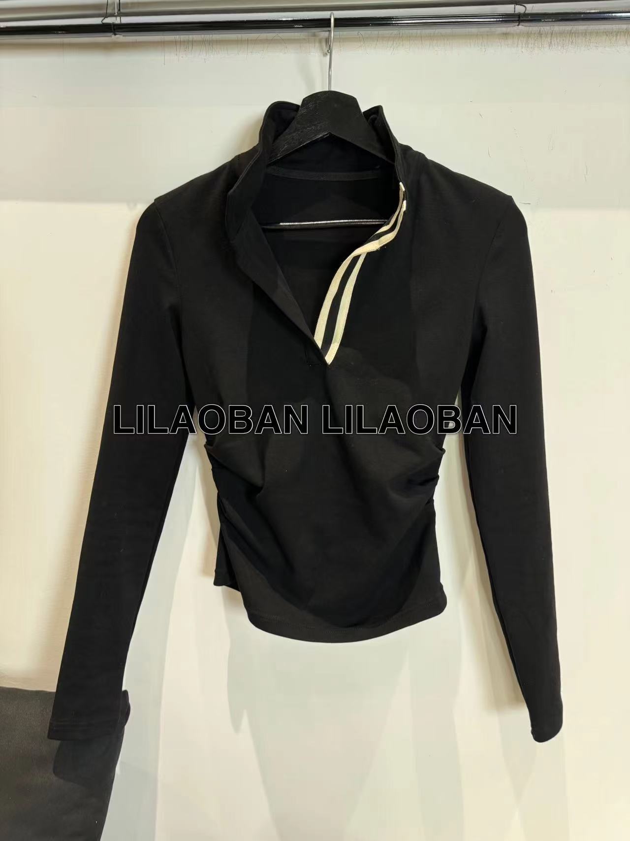 (李老板)2024秋季 买手店领条显瘦打底衫体恤