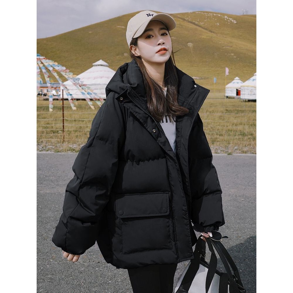 出口版加厚羽绒羽绒女2023冬季新款面包服短款小个子学院风学生羽