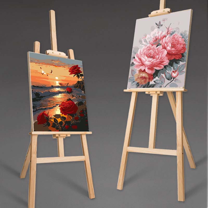 数字油画落地迷你桌面台式画架可折叠初学者便携简易画架画板支架