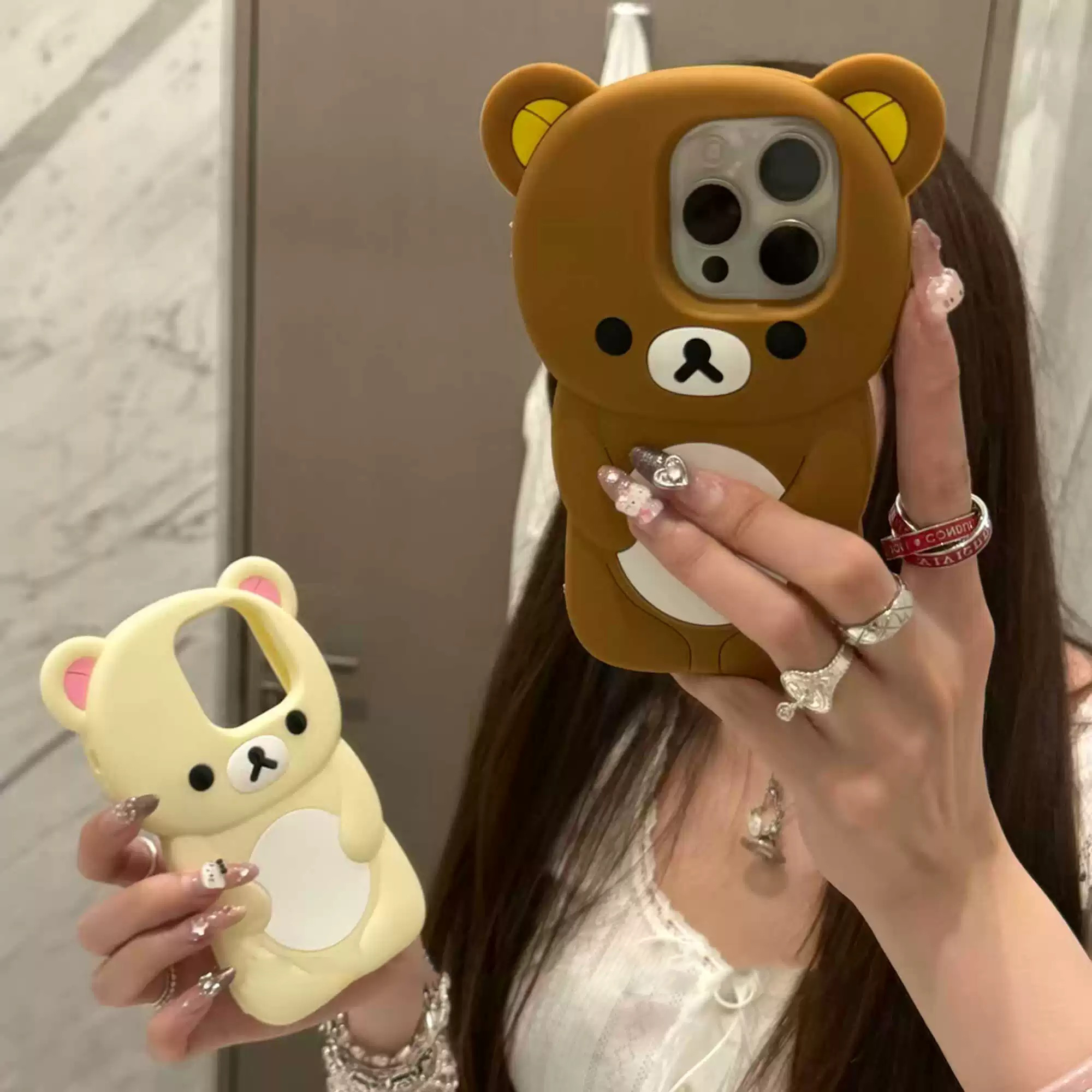 欧克里里轻松熊适用苹果16/17手机壳iphone13/14立体硅胶软壳15套
