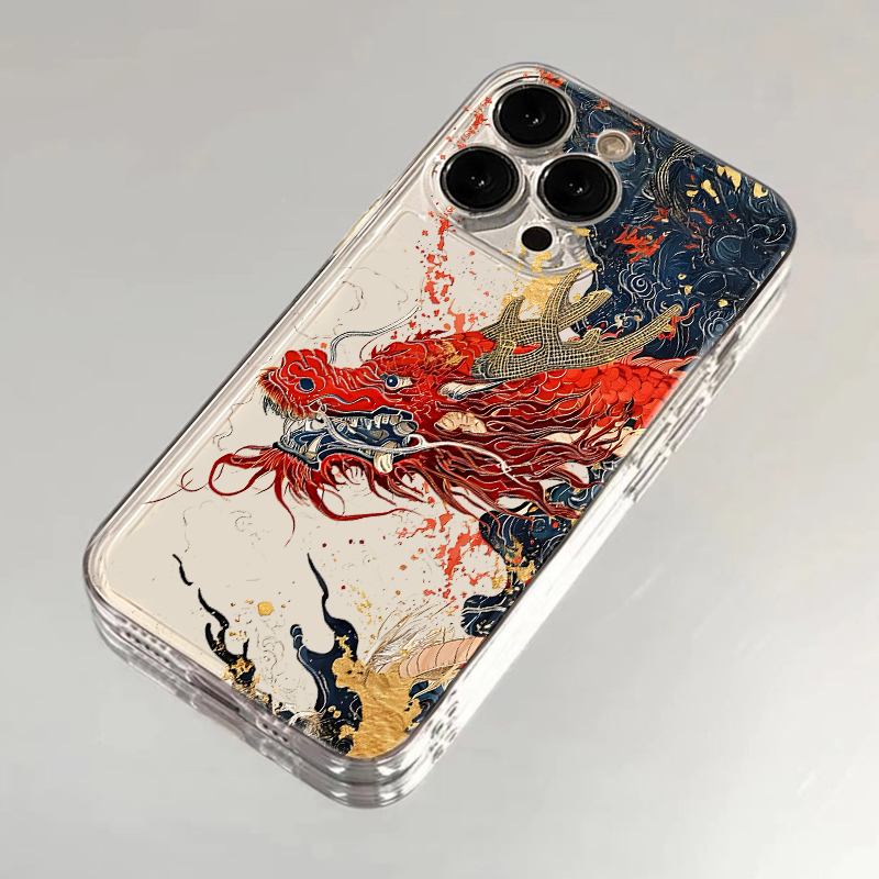 国风水彩龙适用iphone15/13苹果14promax手机壳华为vivo小米oppo