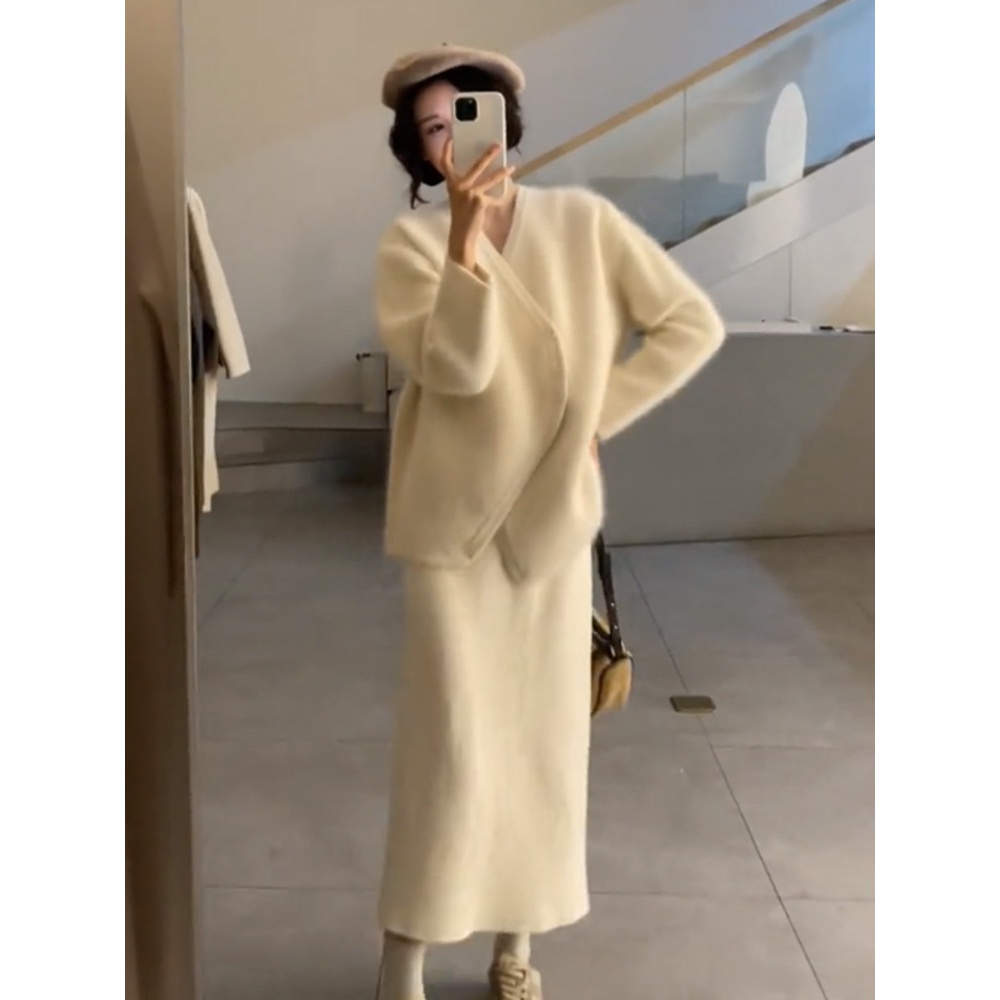 FL223344小香风毛衣套装裙小洋装气质名媛风茶里茶气两件套女冬