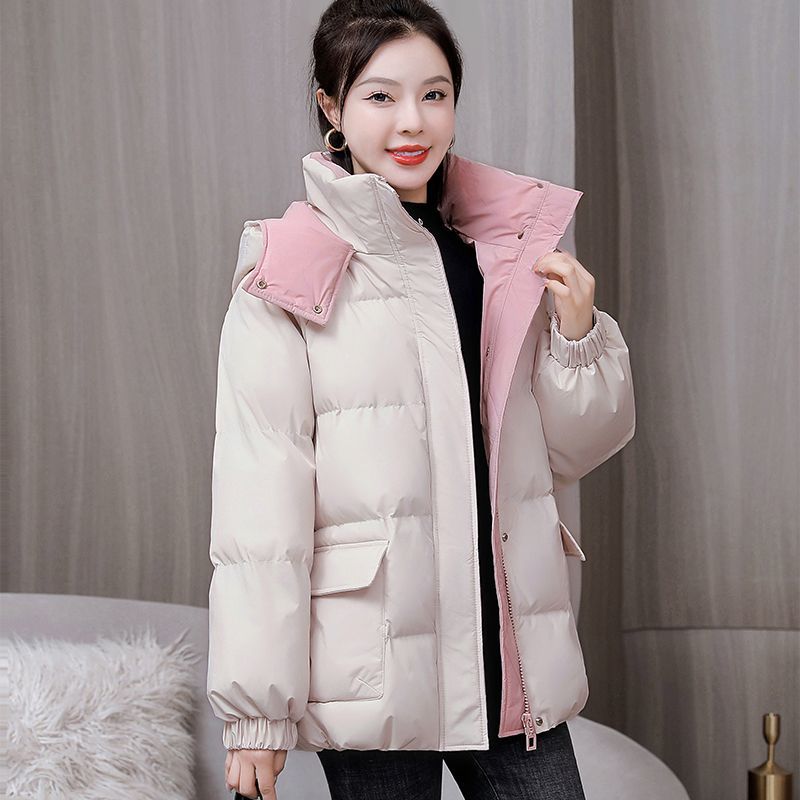 羽绒服女短款20233新款韩版面包服冬季宽松棉衣连帽加厚棉