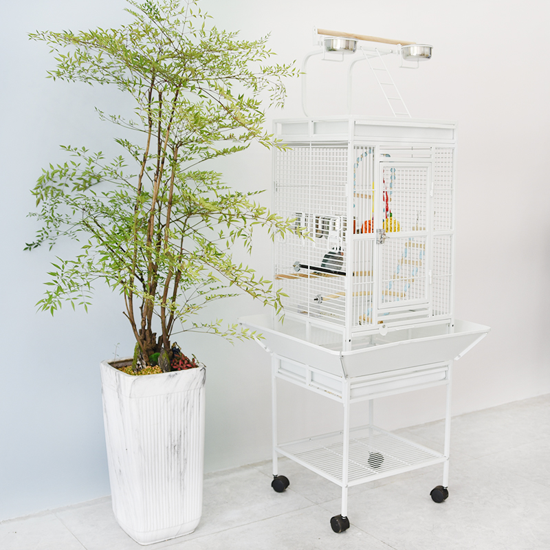 豪华大号方管笼娱乐架防溅中大型鹦鹉玄凤笼子方形鹦鹉鸟笼