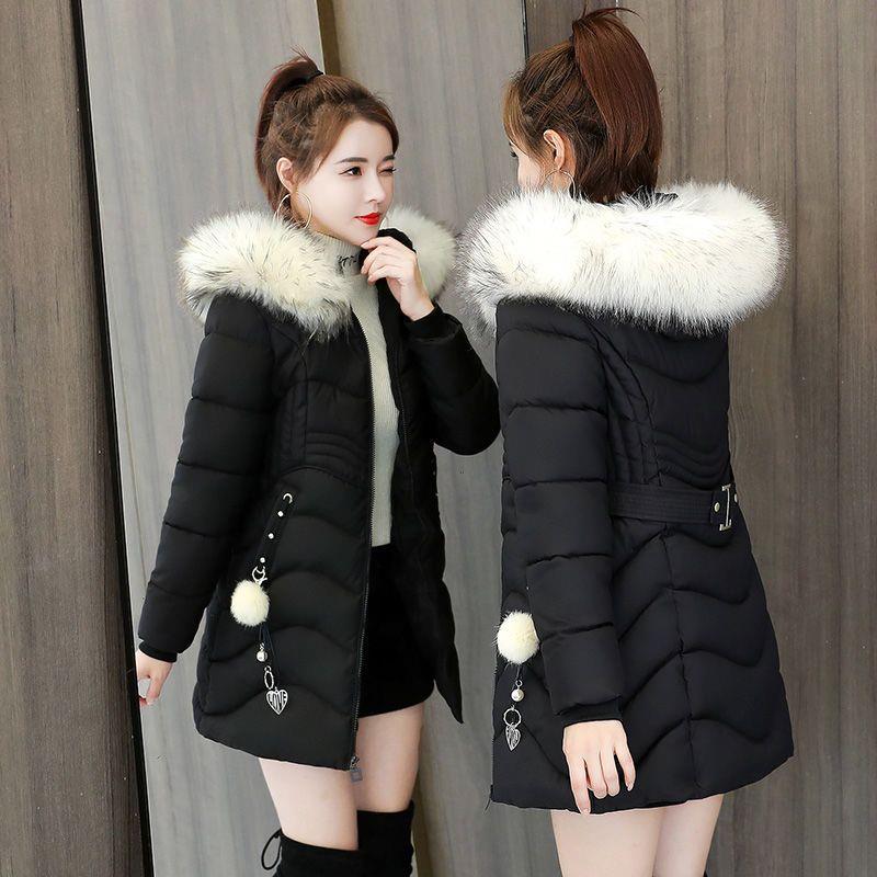 新款棉衣新款羽绒服女冬中长款修身显瘦加厚棉袄小个子冬装
