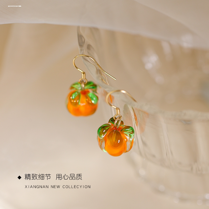 简约个性柿柿如意耳勾ins百搭小众气质潮显白耳饰设计新款时尚