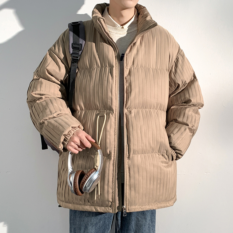 冬季外套男美拉德风男士休闲百搭情侣宽松立领棉衣男加厚保暖棉服