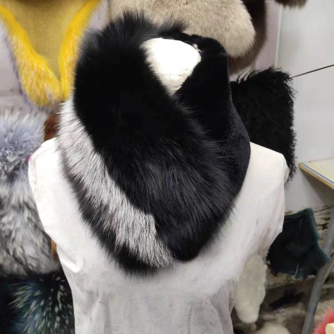 韩版时尚黑色新款冬季狐狸毛围脖不冰脖子真毛百搭保暖围巾大毛领