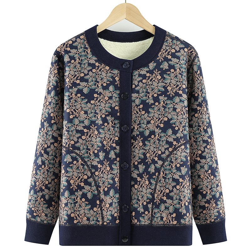 秋冬新款奶奶中老年女装上衣外套加厚保暖太太白绒