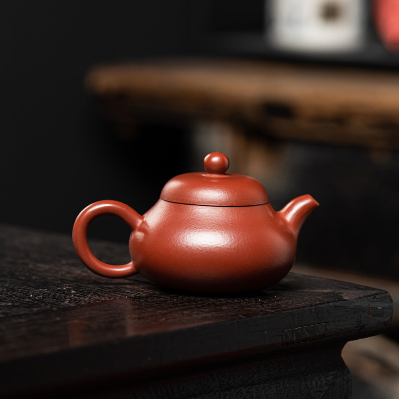紫砂壶手工朱泥大红袍半手工泡茶壶家用茶具套装小容量品茗壶家用
