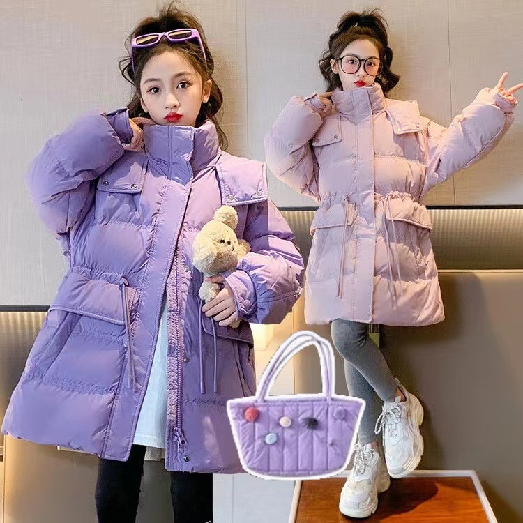 女童棉衣派克服外套2023新款洋气冬装中大童加厚棉服儿童棉袄