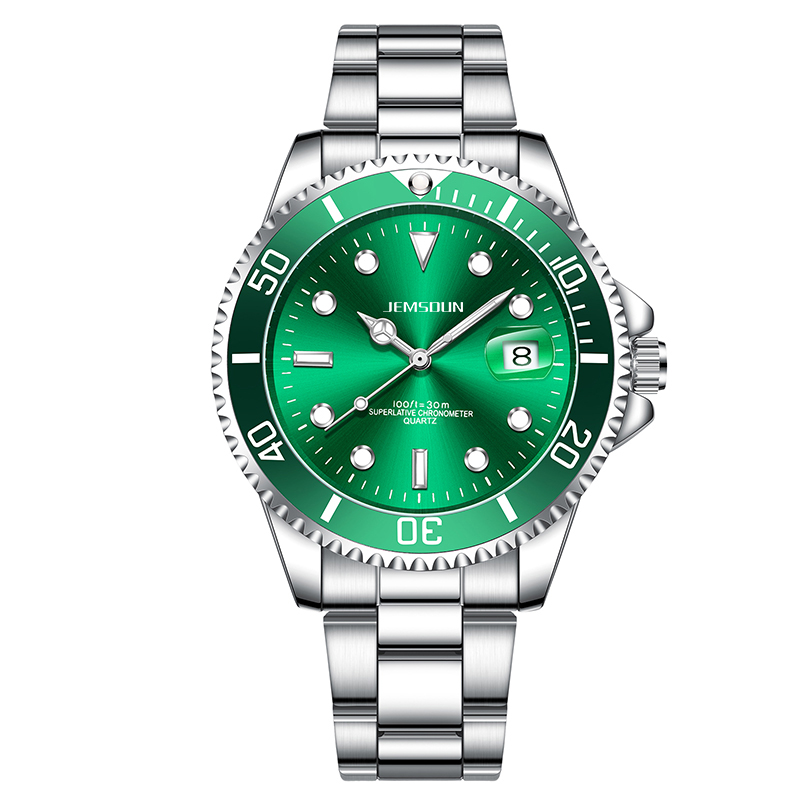 【30-专柜正品】--江仕顿鬼王绿-夜光防水经典百搭时尚商务潮流男表