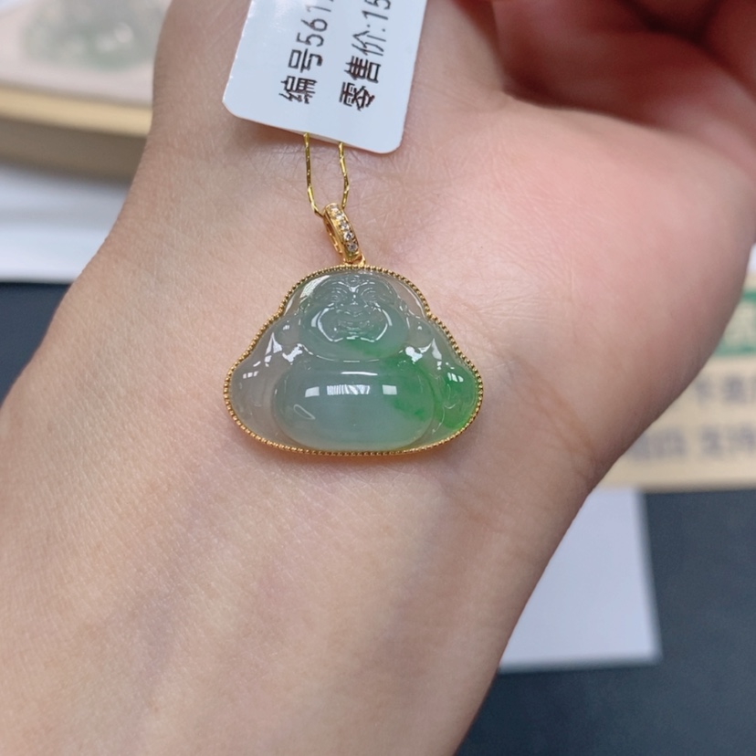 【闪购商品】翡翠颈饰18K金镶嵌拿5617275