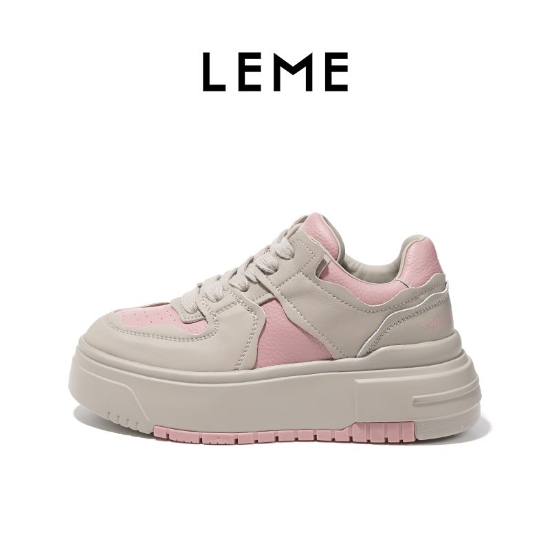 LEME新款时尚百搭休闲鞋厚底潮流运动板鞋女鞋L410370