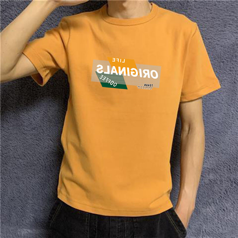 夏季印花男士短袖T恤圆领青少年休闲百搭青春ins服潮流打底衫半袖