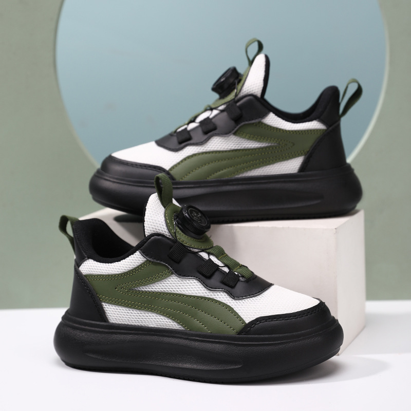 新款男童板鞋旋转扣运动鞋休闲男孩软底春季中大童舒适2024